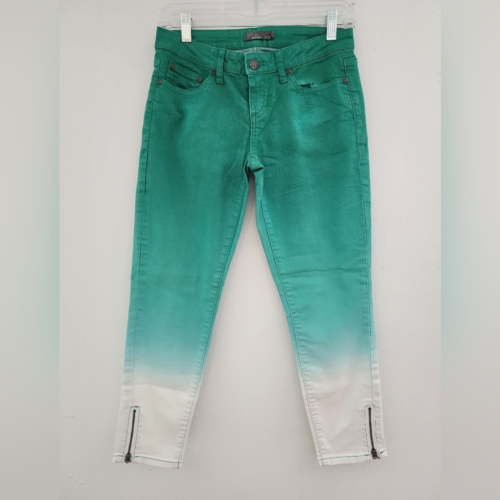 Prana Jett Capri Jeans Green and White Ombre Women's Jeans